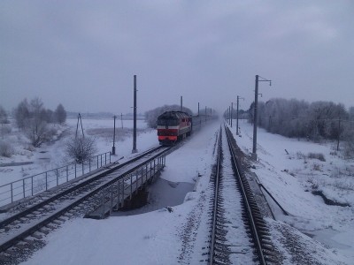 Нейтральная вставка 2 главный путь у входа станция Телуша.