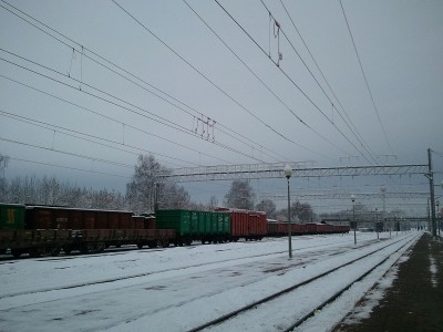 Станция Бобруйск 11.02.13 г. Вид в сторону Осиповичей