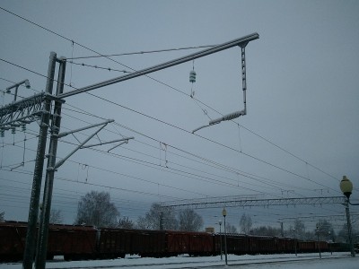 Станция Бобруйск 11.02.13 г. Консоли над 1 и 2 путем