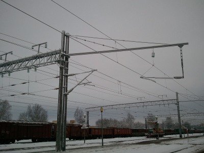 Станция Бобруйск 11.02.13 г. Консоли над 1 и 2 путем