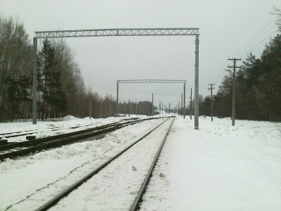 Станция Жлобин-Западный, вид в сторону Жлобина сорт.