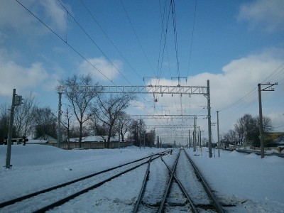Вид с переезда в сторону станции Бобруйск