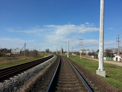 Вид в сторону ст. Жлобин-Пассажирский, в направлении переезда.