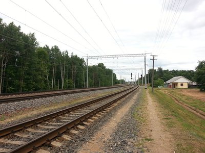 Ст. Жлобин западный. Вид в сторону Жлобина.