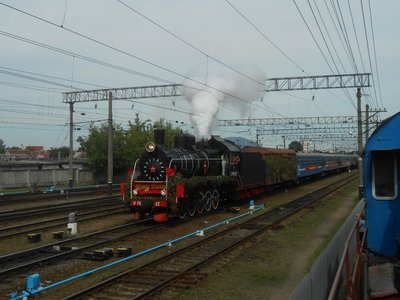 Вид с музейного паровоза на рабочий