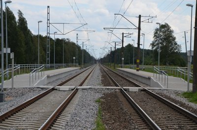 Вид на о. п. Мулдакменс в чётном направлении