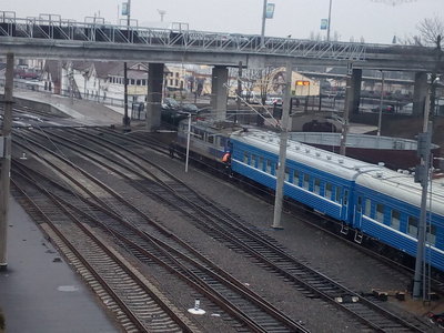 Манёвры с электровозом на Брест-Центральном.