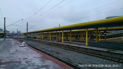 Платформа № 6, вид с платформы 17-го пути в сторону Бреста/Молодечно
