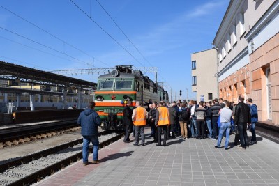 Встреча первого электровоза в Гомеле