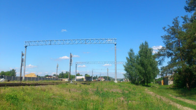 Вид в сторону станции от Калинковичей