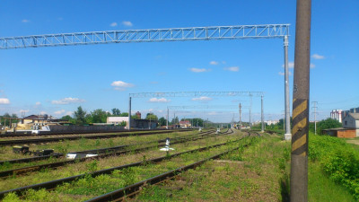 Вид в сторону станции от Калинковичей