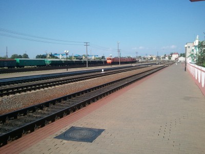 Вид на станцию Березина 30 июля 2012 года - по-прежнему &quot;конь не валялся&quot; по электрификации...