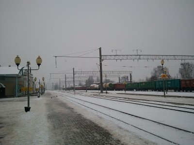 Ст. Бобруйск 8.12.12 г. - вид в сторону ст. Березина (на Жлобин)